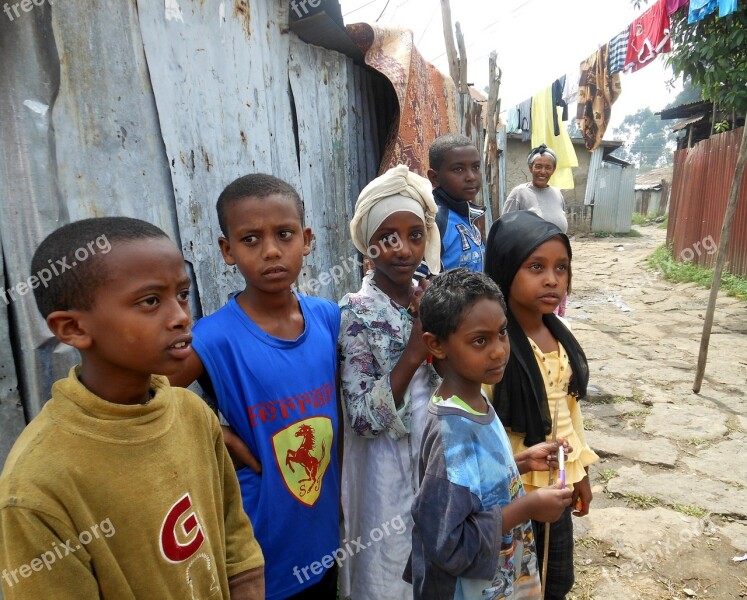 Children Ethiopia Slum Free Photos