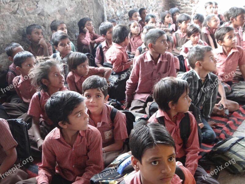 Children Students School Classroom India