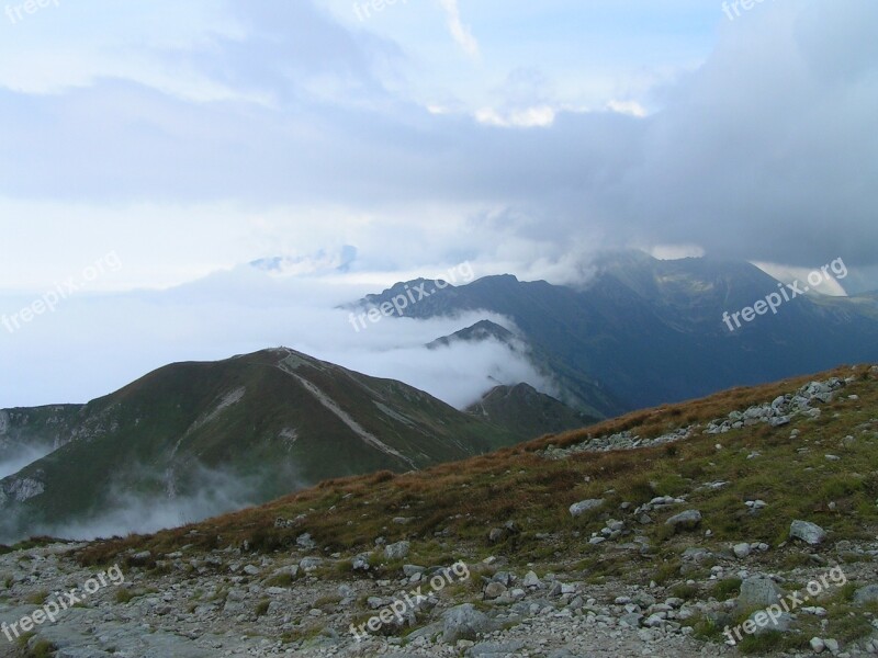 Mountains The Path Trail View The Fog