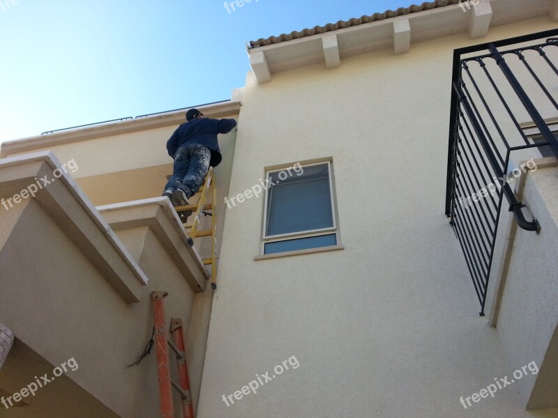 Climb Ladder Climbing High Window