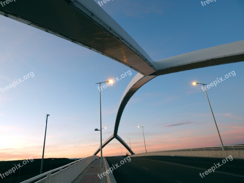 Bridge Road Sky Landscape Sunset