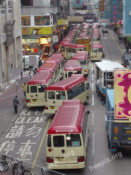 Hong Kong Bus Traffic Transport Urban