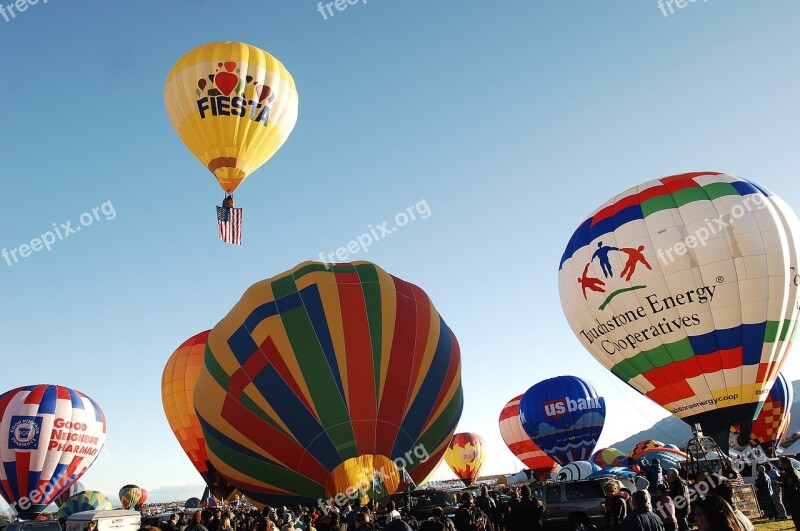 Balloons Hot Air Rising Sky Colorful