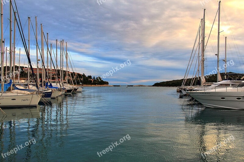 Port Ships Boats Sea Sunset