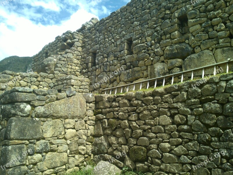 Rock Wall Machupicchu Landscape Free Photos