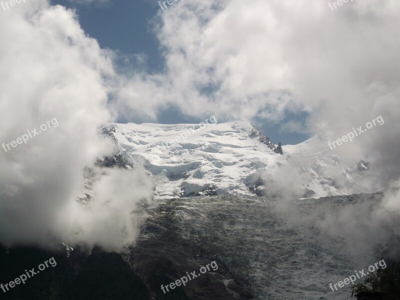 Mountains Glacier Crevasse Ice Snow