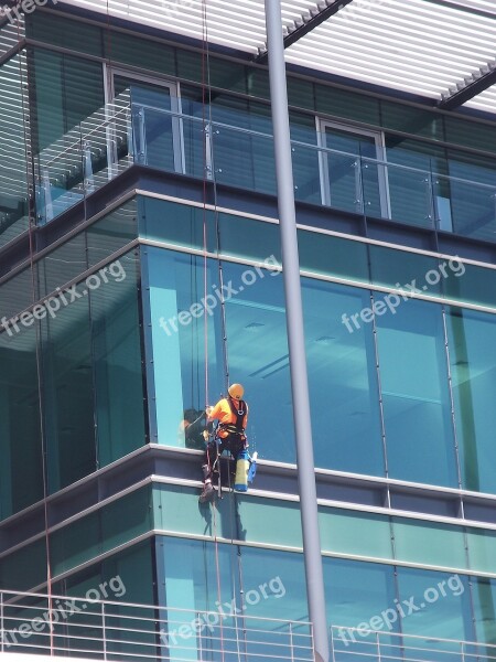 Cleaning Window Building Glass Hipster