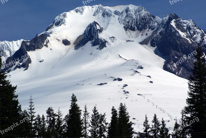 Mount Hood Cascade Mountains Oregon Free Photos