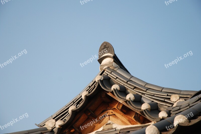 Traditional Hanok Hahoe Village Korean Traditional Roof