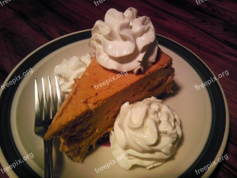 Pumpkin Cheesecake Whipped Cream Dessert Sweet