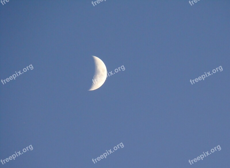 Moon Himmel Crescent Blue Sky Blue