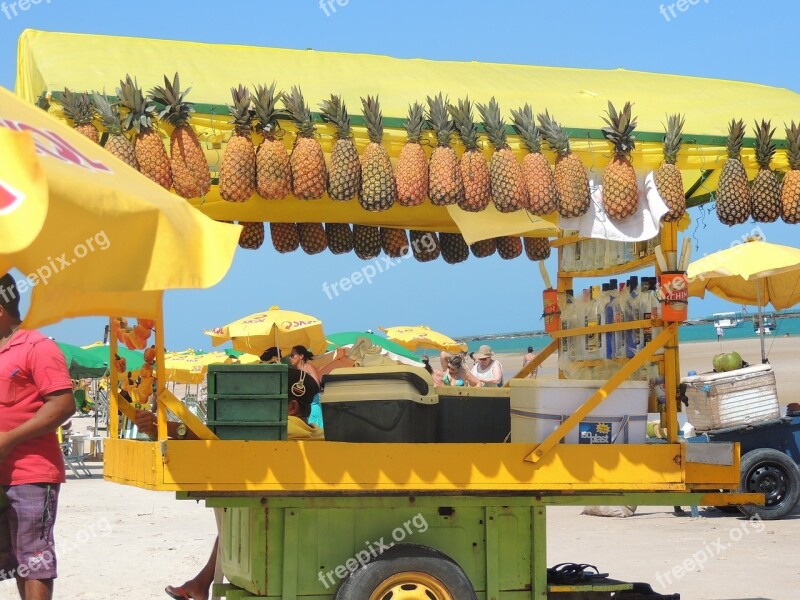 Beach Sale On Wheels Pineapple Free Photos