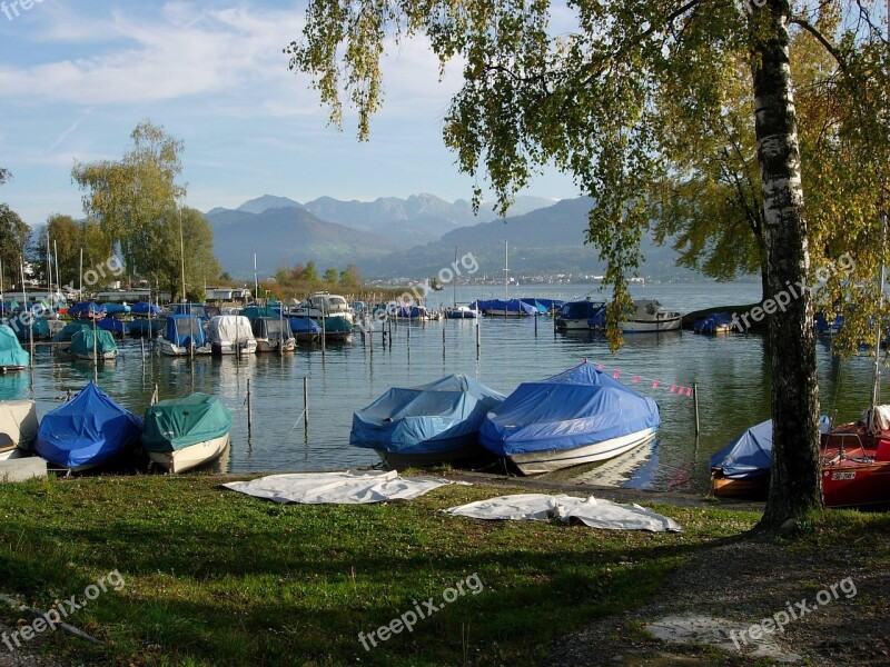 Rapperswil Port Ships Lake Zurich Upper Lake