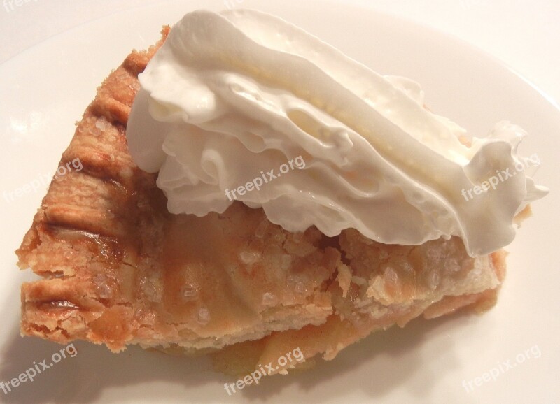 Apple Pie Whipped Cream Pastry Dessert Food