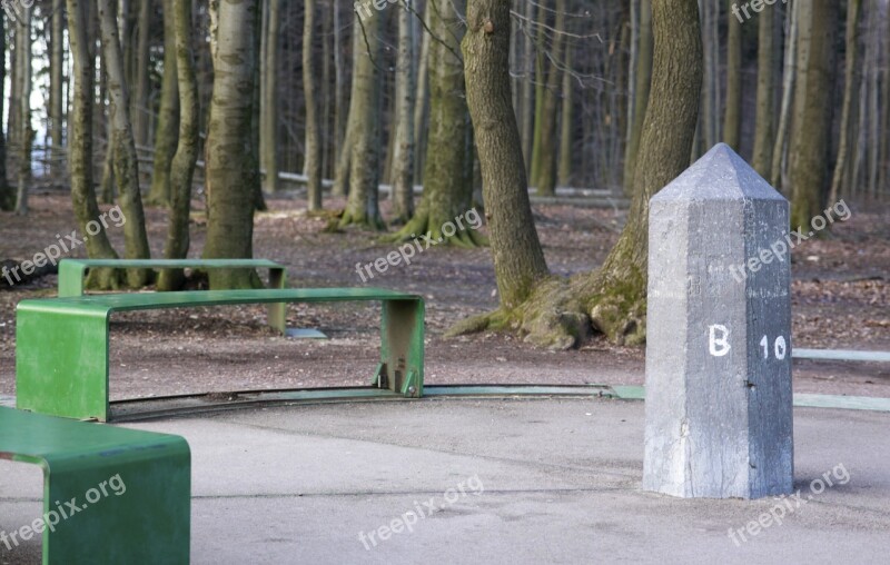 Landmark Stone Milestone Border Dreiländereck