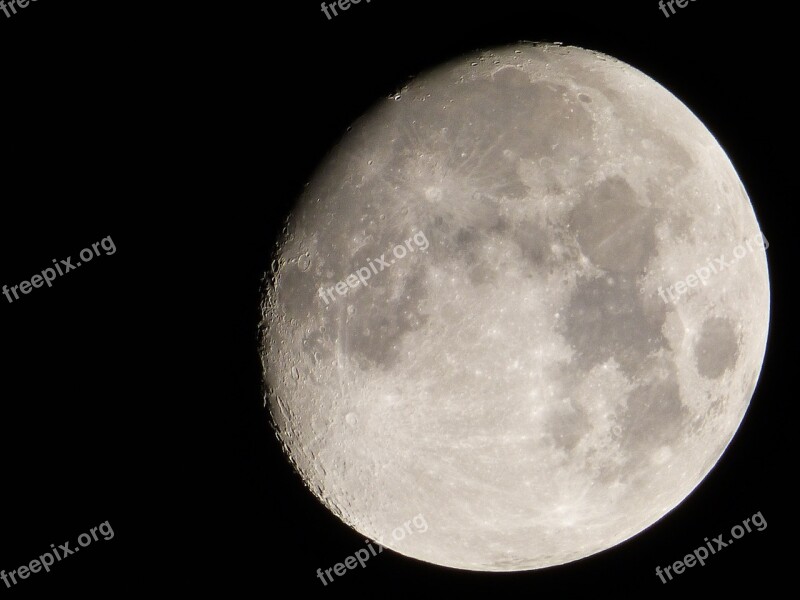 Moon Gibbous Handheld Sky Night