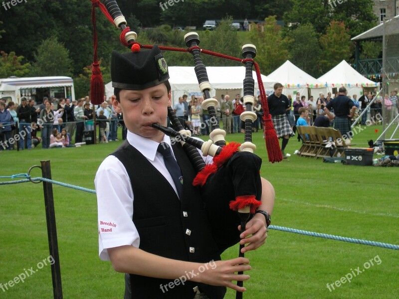 Bagpipes Boy Highland Games Music Instrument