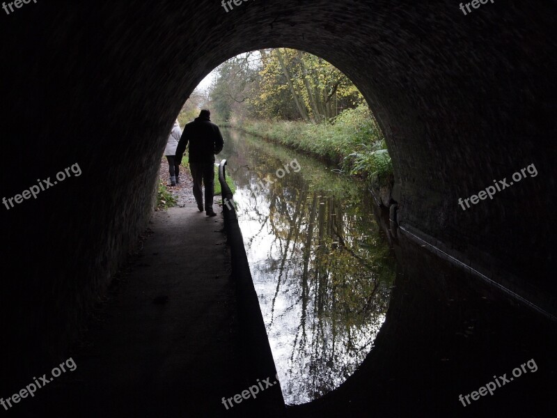 Canal Tunnel Dark Water Concrete