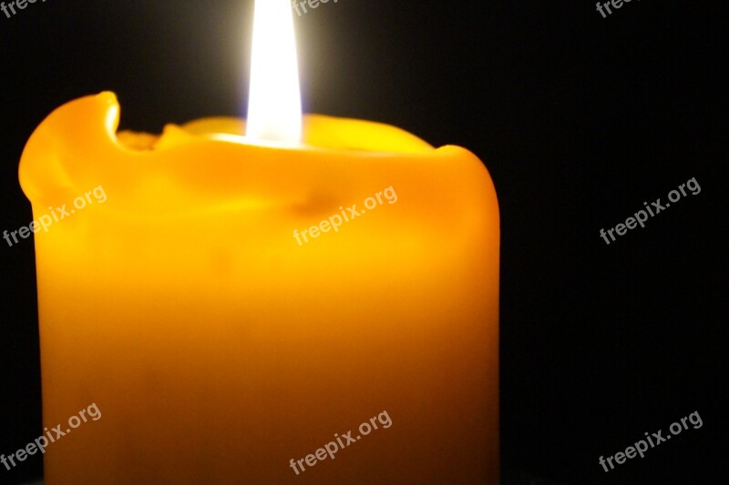 Candle Yellow Light Wax Heat