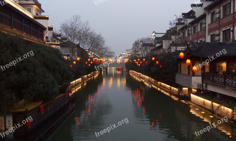 Twilight Confucius Temple Light Free Photos