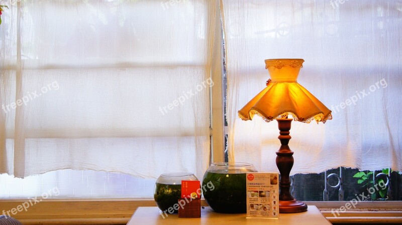 Tables Window Lamp Scene Beautiful