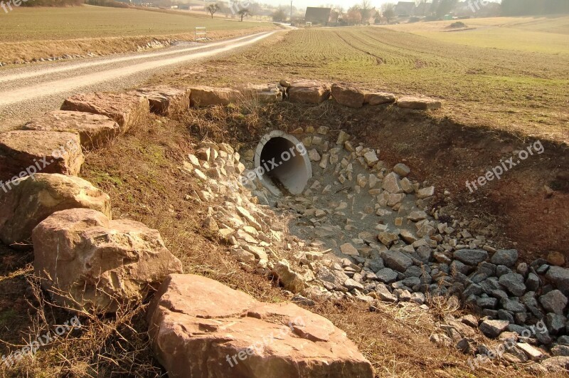 Stones Drain Tube Landscape Water