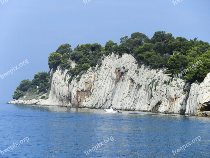 Balkans Croatia Makarska Cliff Sea