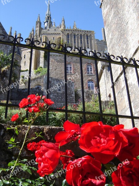 Mont Saint Michel Flowers Normandy Free Photos