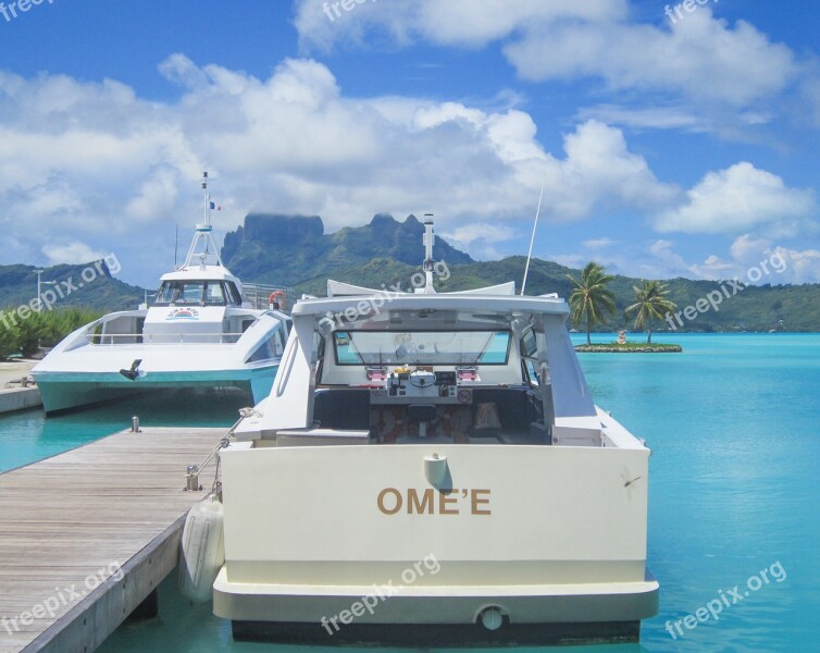 Bora-bora Water Taxi South Pacific Turquoise Boat