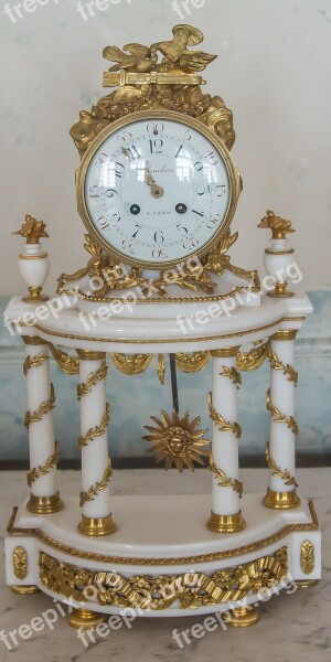 Clock Grandfather Clock Time Golden Table Clock