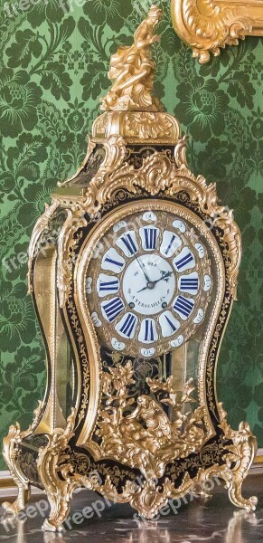 Clock Grandfather Clock Time Roman Numerals Golden