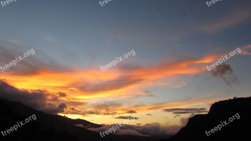 Sunset You Arreboles Clouds Landscape Mountain