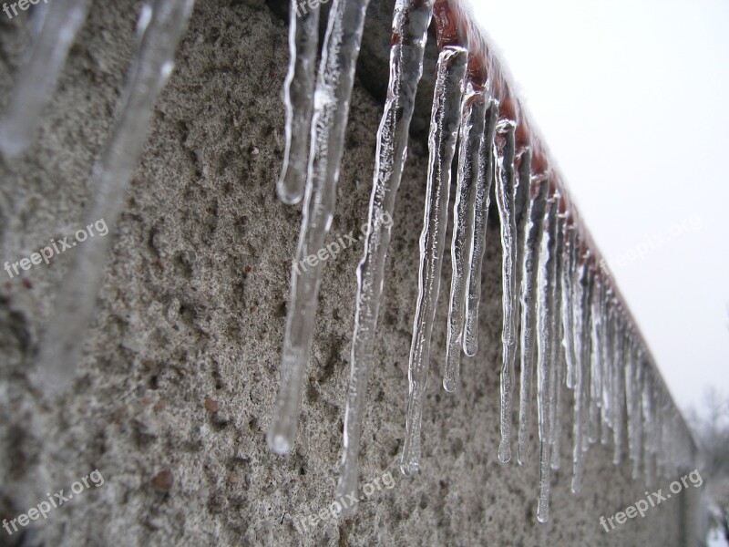 Icicle Ice Frost Fence Water