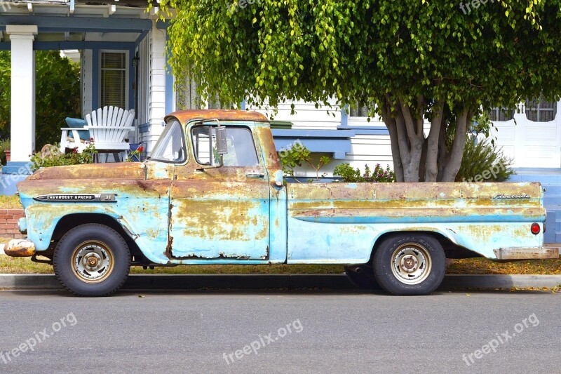 Truck Pick-up Rusty 1959 Chevy Apache Free Photos