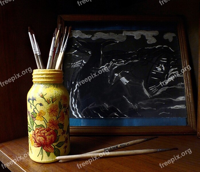 Picture Brush Still Life Yellow H B