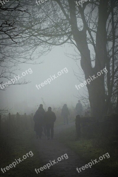 Fog Walking Winter Mist Free Photos