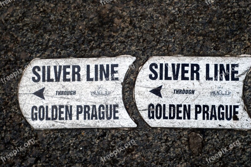 Prague Brand Pavement Hiker Direction