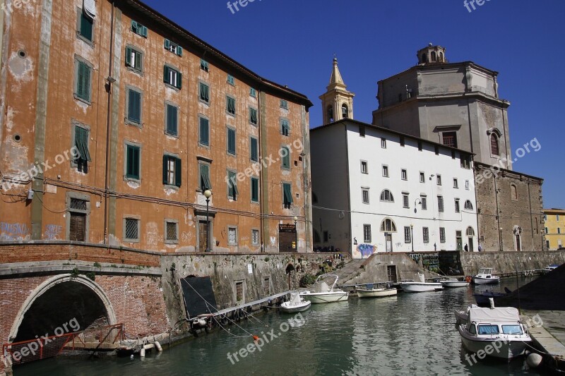 Leghorn District Venice Channels Water Boat