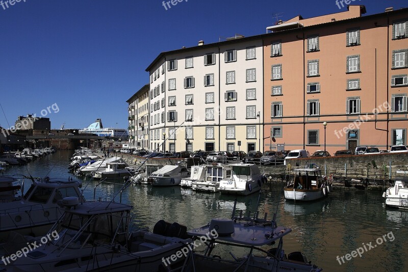 Leghorn District Venice Channels Water Boat