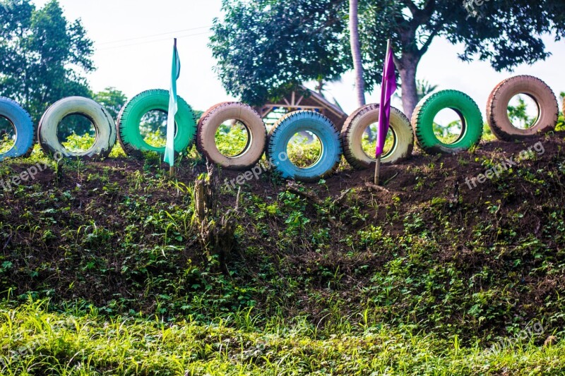 Wheels Colors Landscape Park Amusement Park