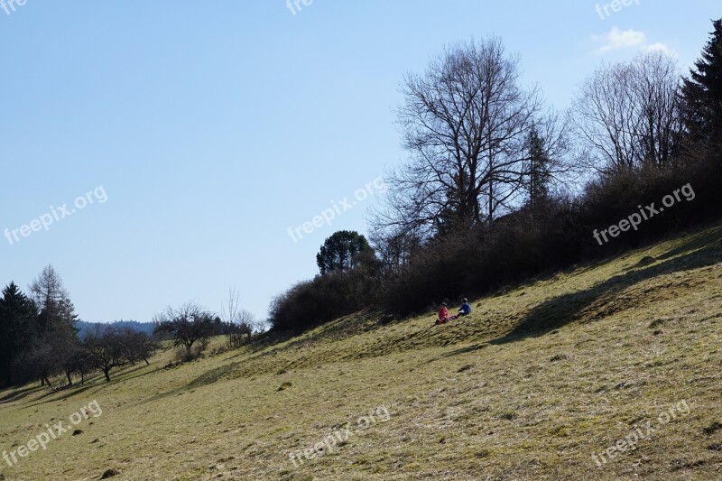 Slope Meadow Nature Landscape Honing Mountain