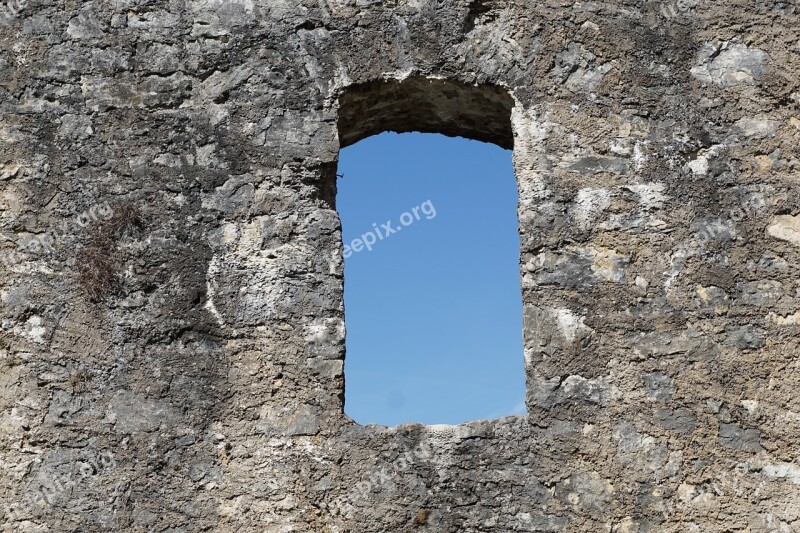 Window Ruin Wall Sky Castle