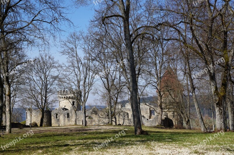 Ruin Castle Park Honing Mountain Tuttlingen