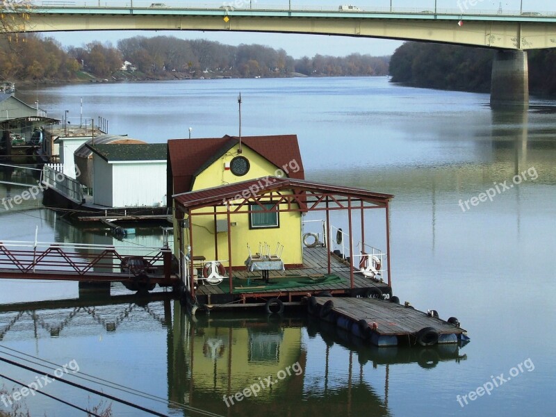 Szeged Hungary Tisza Floating House Uptown Bridge Plot