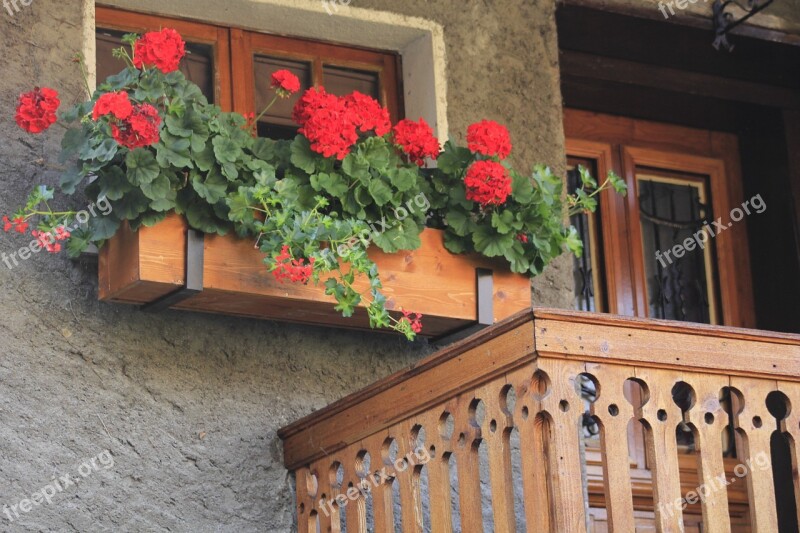 Chalet Balcony House Switzerland Traditional