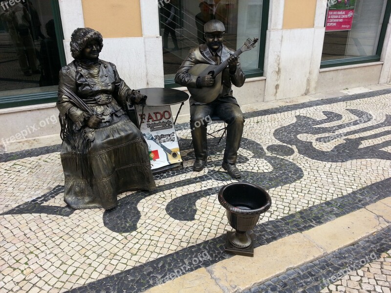 Statue Living Lisbon Portugal Fado