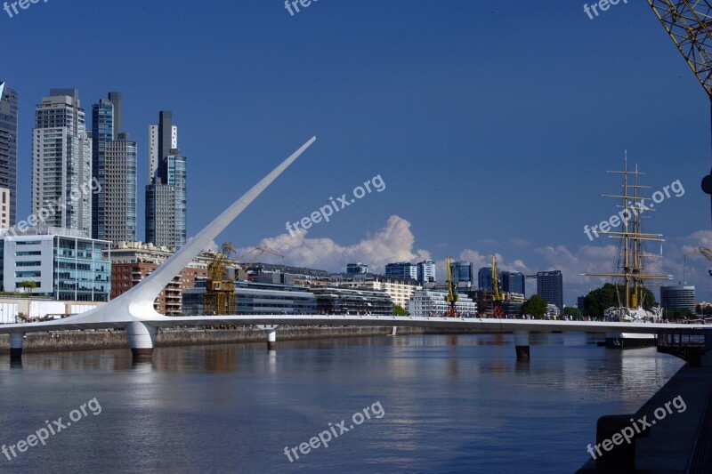 Peurto Maredo Buenos Aires Bridge Water Harbor