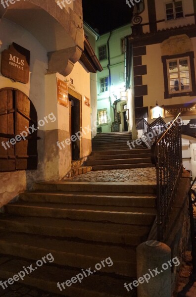 Czech Krumlov Czech Republic Architecture Stairs Old Town