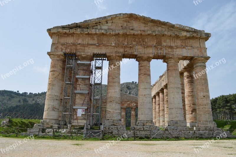 Segesta Sicily Landscape Temple Free Photos