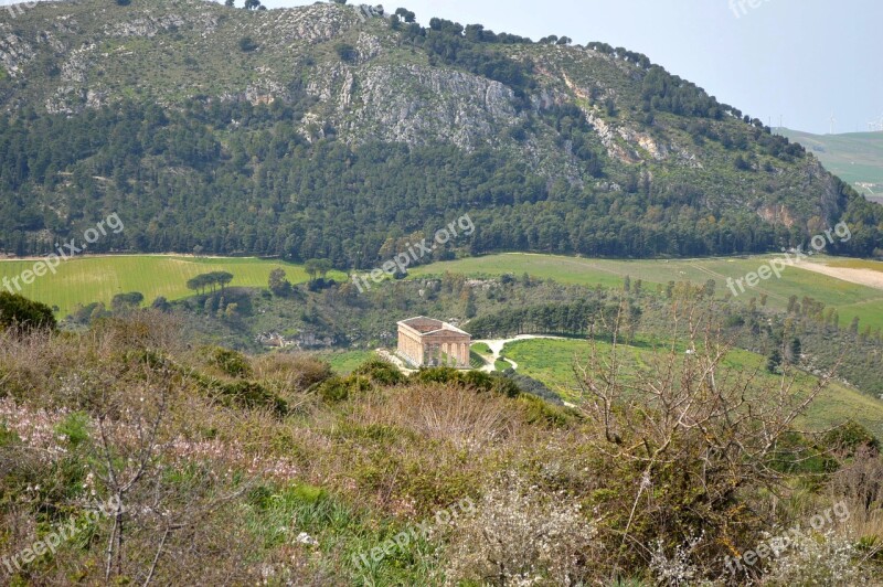 Segesta Sicily Landscape Temple Free Photos